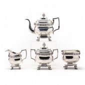 A NEW YORK COIN SILVER TEA SER
