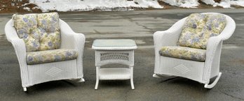 A nice set of matching white wicker