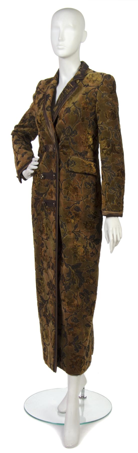 A Nina Ricci Green Floral Velvet