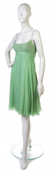 A Nina Ricci Green Silk Chiffo