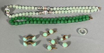 A nine piece 14k yellow gold and