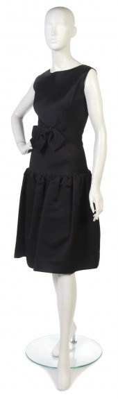 A Norman Norell Black Silk Coc