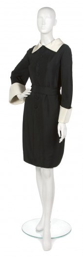 A Norman Norell Black Silk Shi