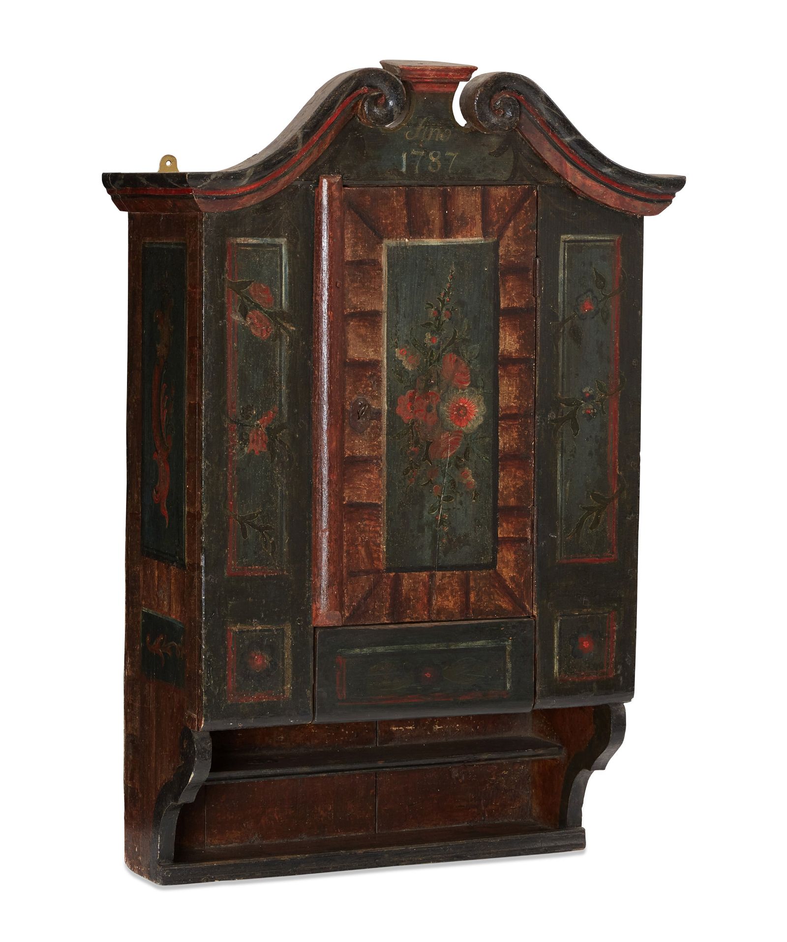 A NORTH EUROPEAN MURAL CUPBOARDA