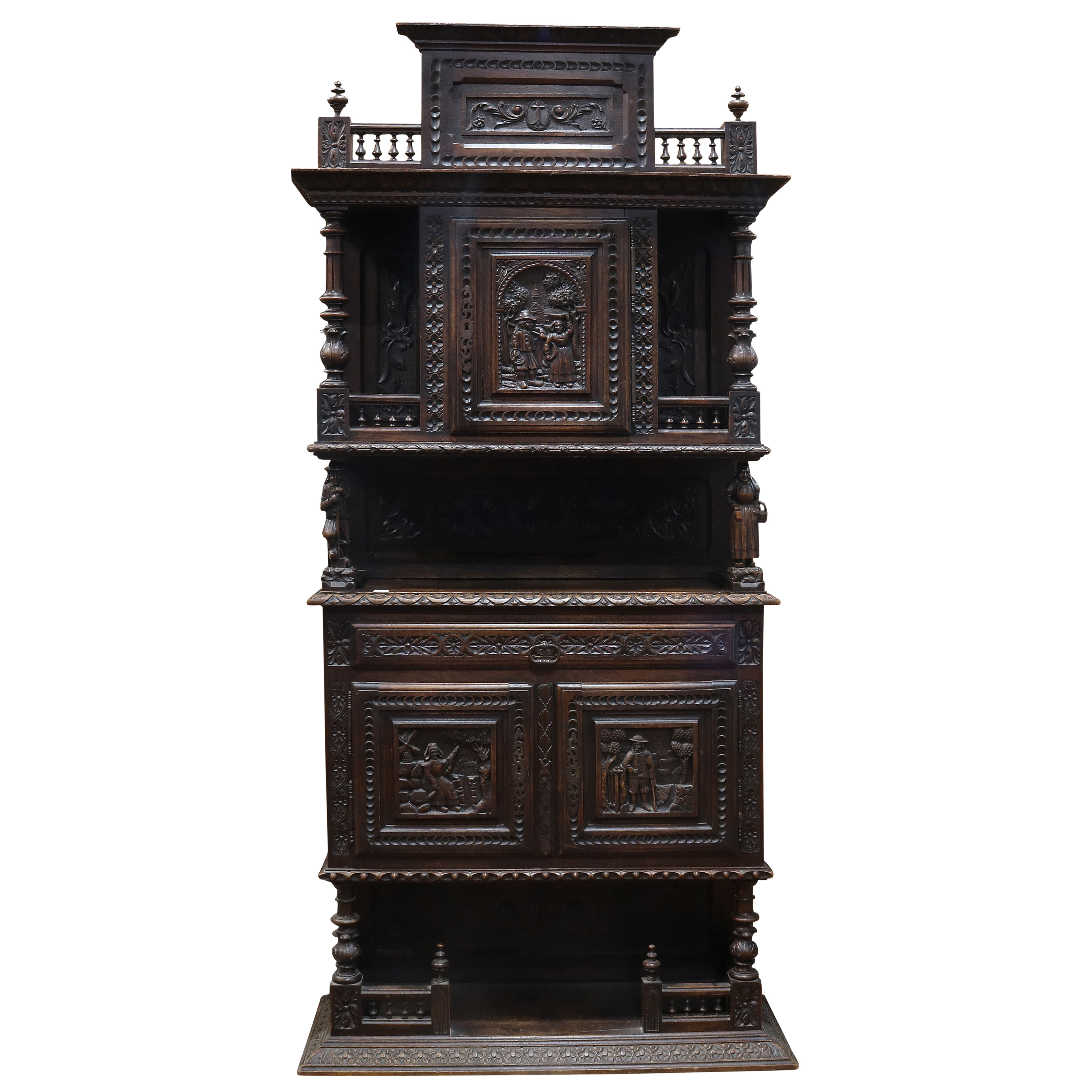 A NORTHERN FRENCH HEAVILY CARVED