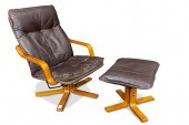 A NORWEGIAN LOUNGE CHAIR AND O