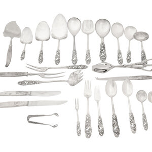 A Norwegian Silver Flatware Service