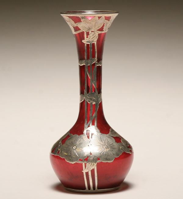 A Nouveau art glass vase with