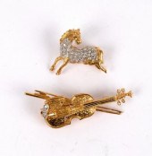 A novelty diamond set horse br