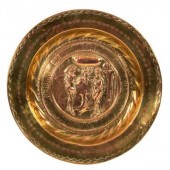 A Nuremberg brass alms dish, t