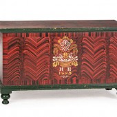 A Paint Decorated Poplar Blank