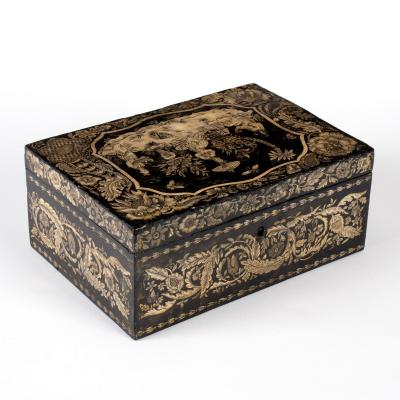 A painted 19th Century jewel box,