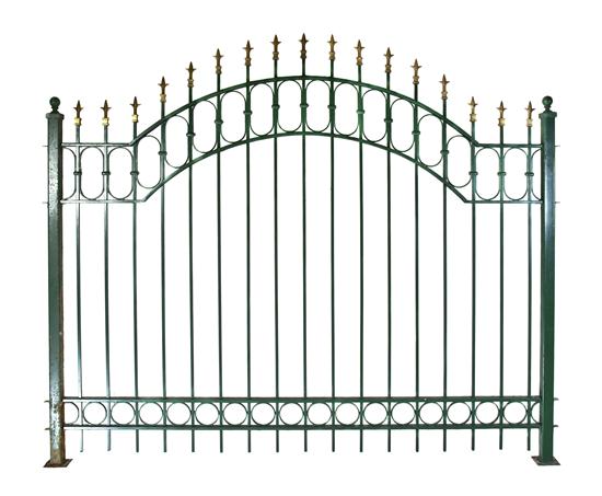 A Painted and Parcel Gilt Steel