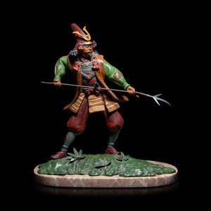A Painted Bronze Figure of a
