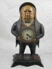 A painted cast iron clock in t