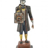 A Painted Cast-Iron 'Clock Ped