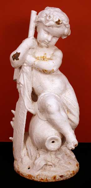 A Painted Cast Iron Fountain Statue