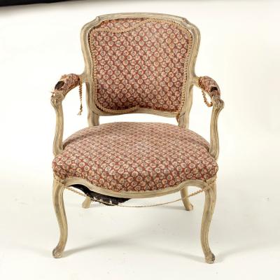 A painted fauteuil chair with
