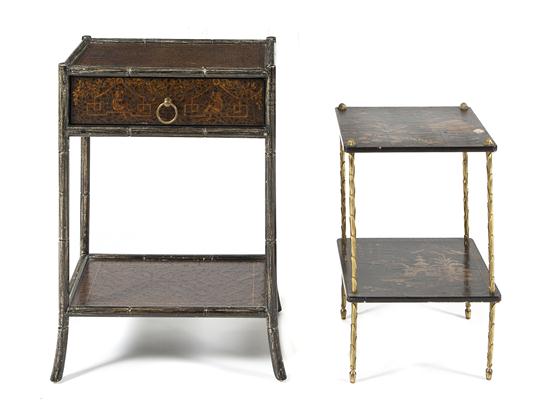 A Painted Faux Bamboo Side Table