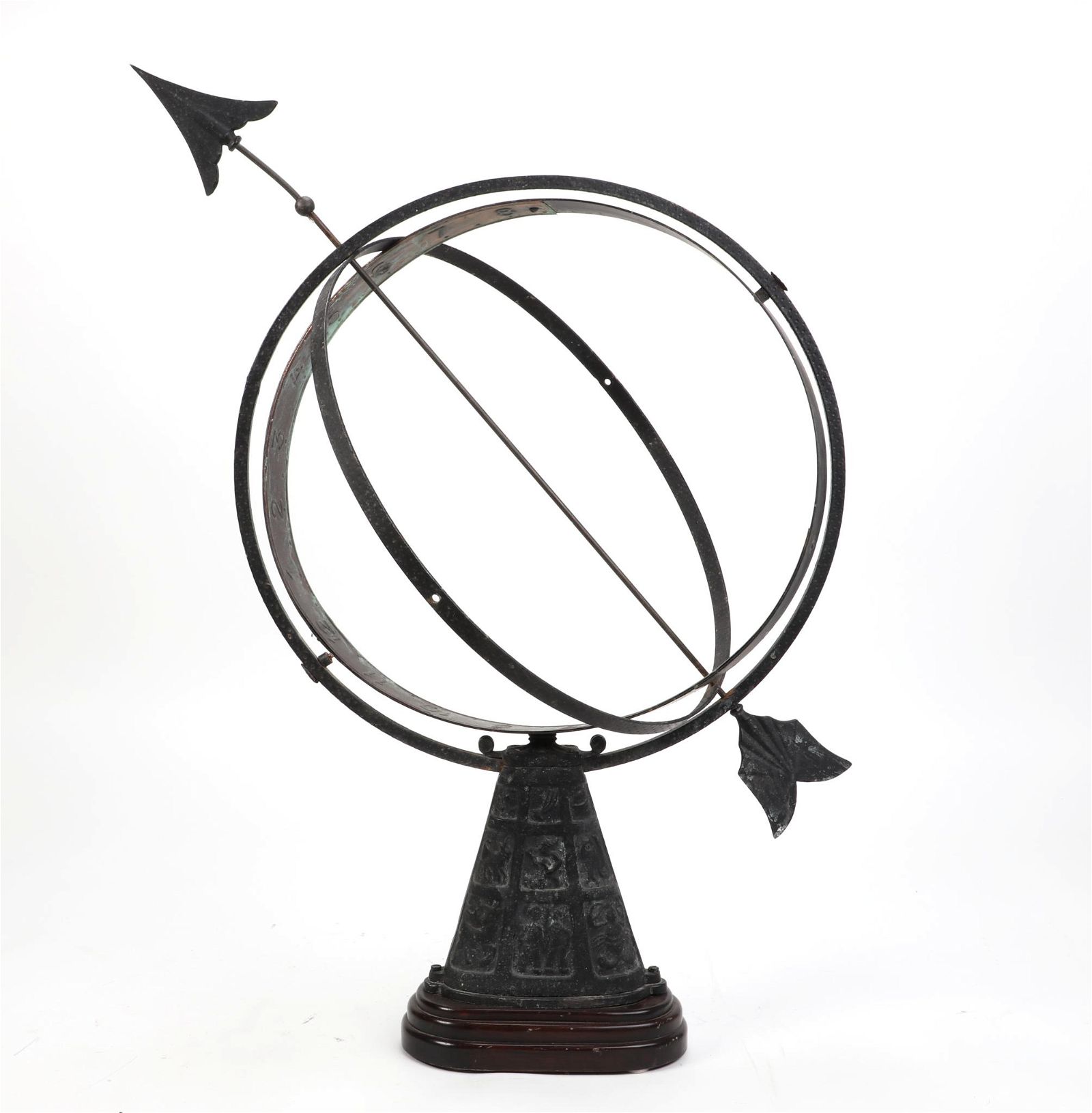 A PAINTED METAL ARMILLARY SPHEREA