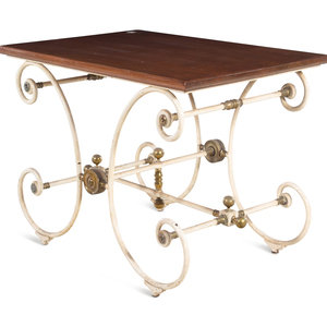 A Painted Metal Baker's Table