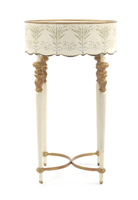 A Painted Metal Side Table of
