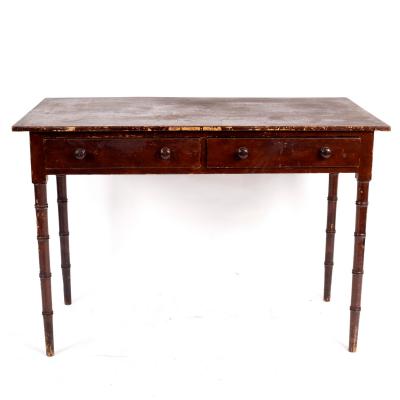 A painted pine Victorian two-drawer