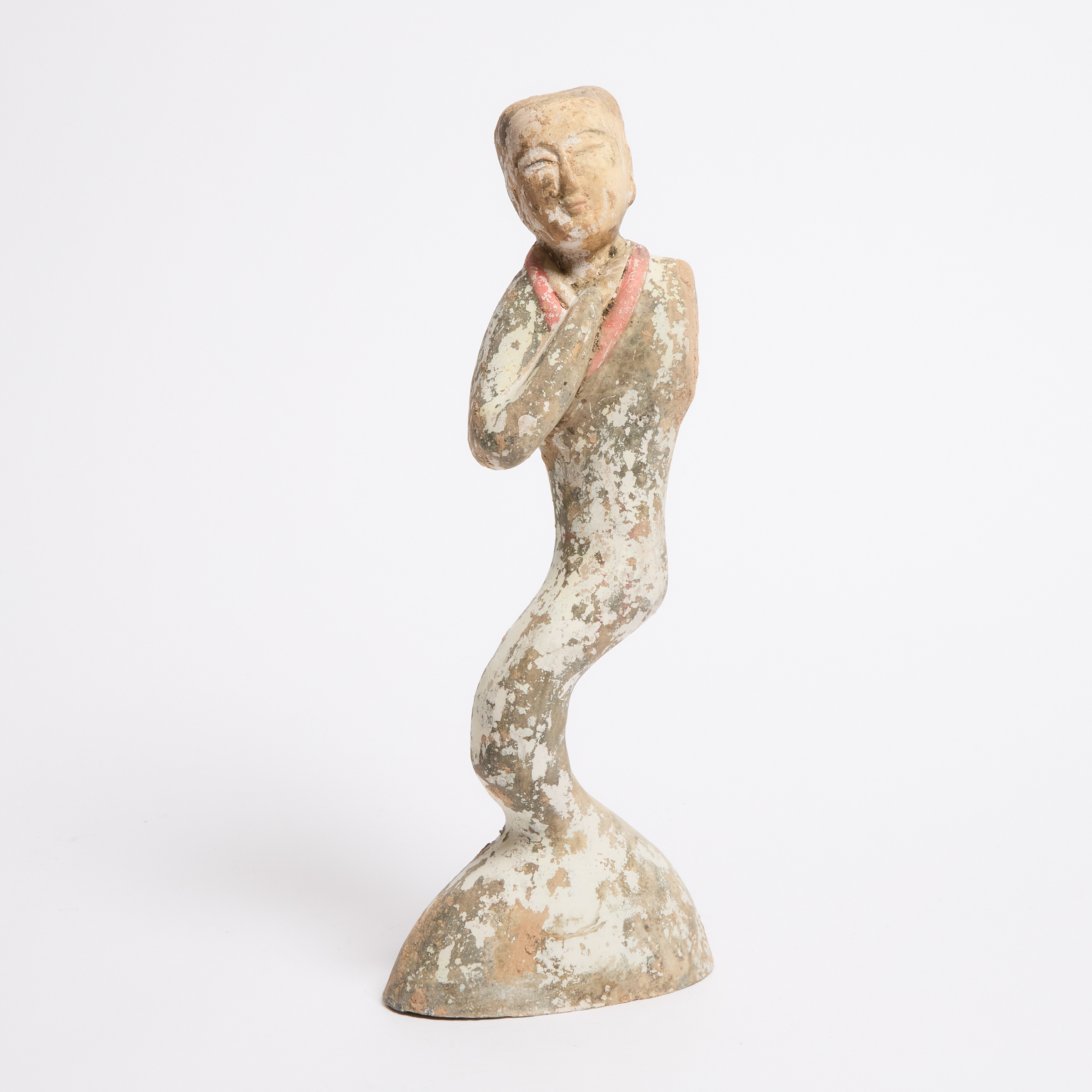 A Painted Pottery Figure of a