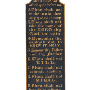 A Painted Ten Commandments Panel