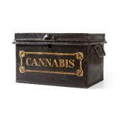 A Painted Tin Cannabis Storage