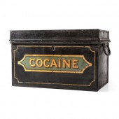 A Painted Tin Cocaine Storage