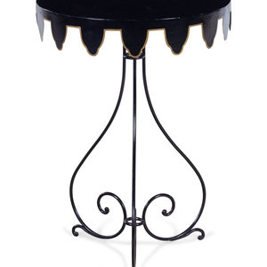 A Painted Tole Side Table Height 28