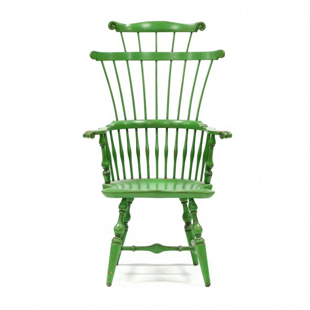 A PAINTED WINDSOR COMB-BACK