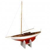 A Painted Wood Pond Sail Boat