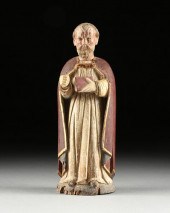 A PAINTED WOOD SANTO OF ST. NI
