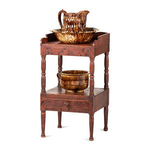 A Painted Wood Wash Stand with a