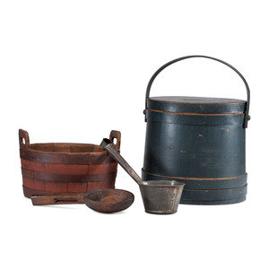 A Painted Wood Wash Tub, a