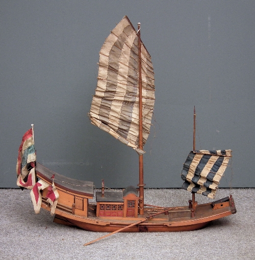 A painted wooden model of a Chinese