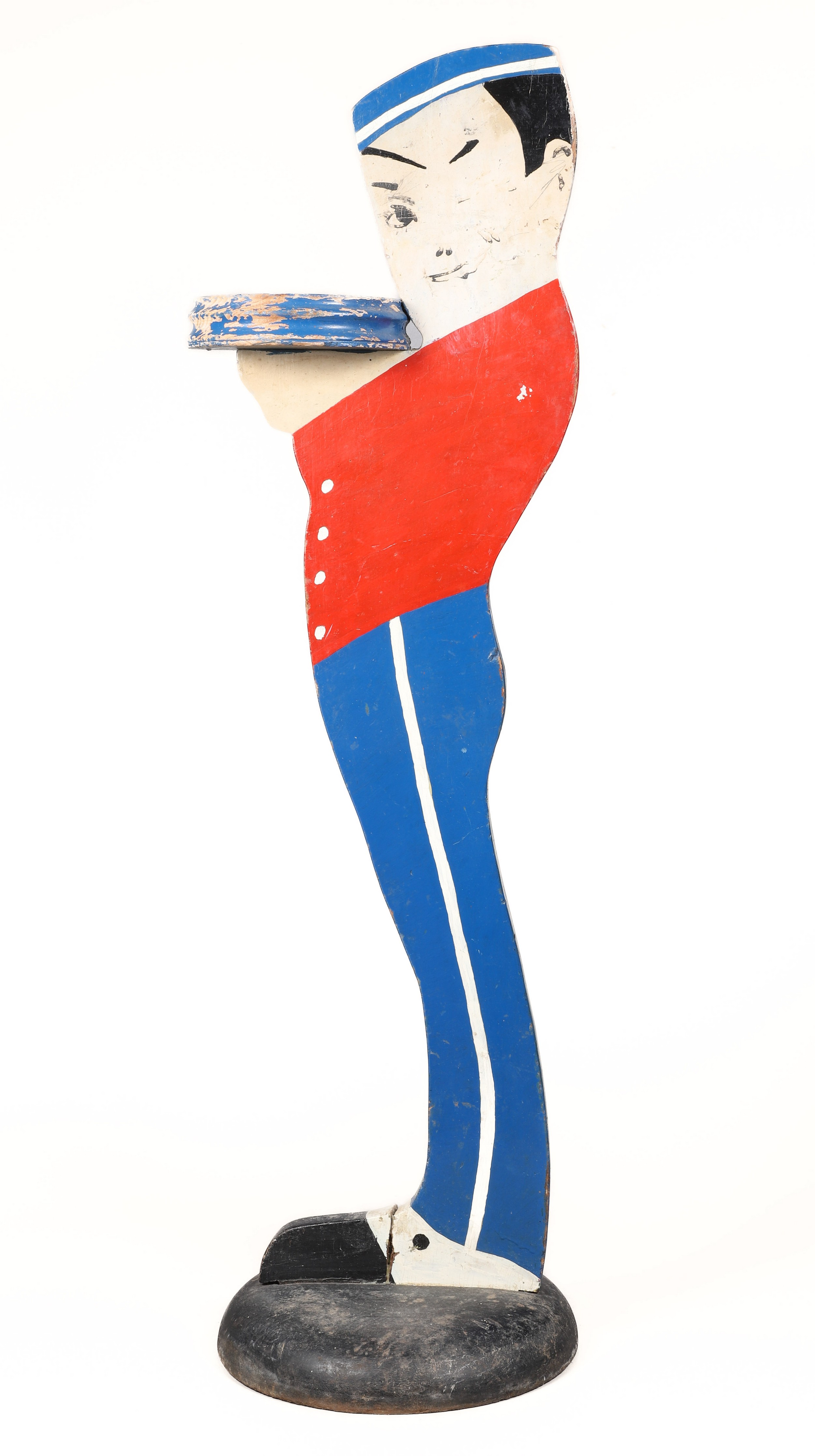 A painted wooden stand in the
