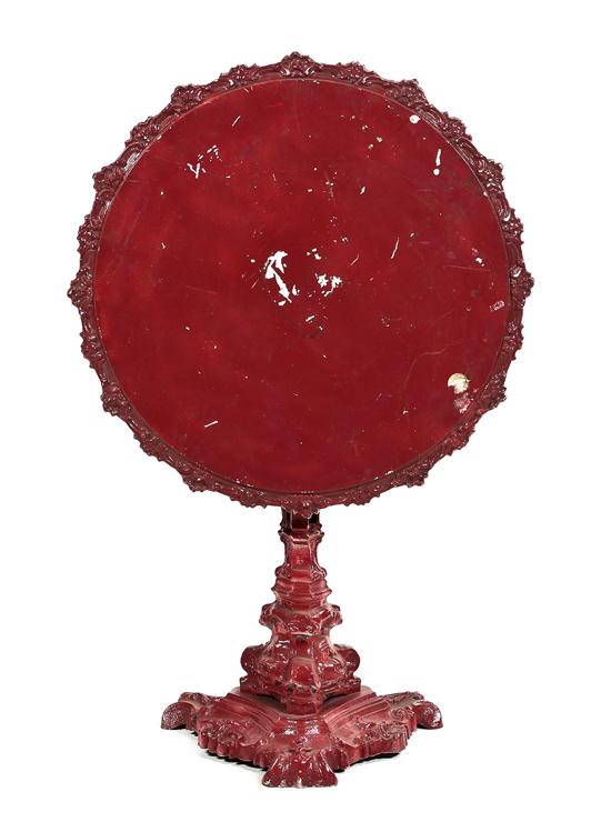 A Painted Wrought Iron Tilt-Top Tea
