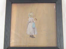 A painting on natural finished wood