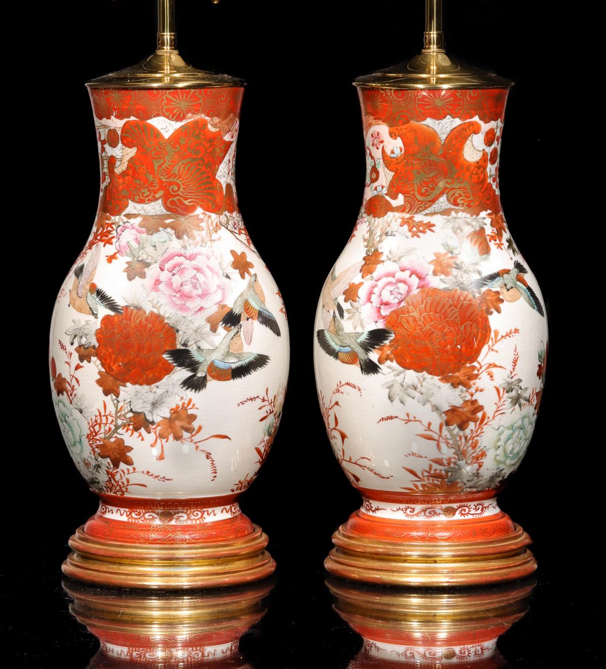 A PAIR 19C. KUTANI PORCELAIN