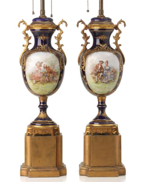 A PAIR 19TH C. FRENCH GILT BRONZE
