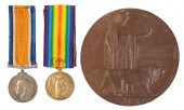 A PAIR AND PLAQUE TO PTE HALL
