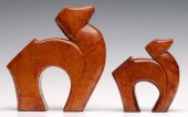 A PAIR CARVED BIRD'S EYE MAPLE