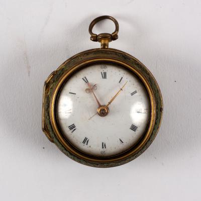A pair-cased gilt metal verge