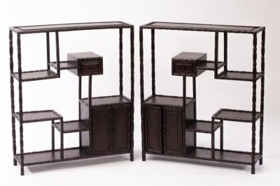 A pair Chinese wooden display
