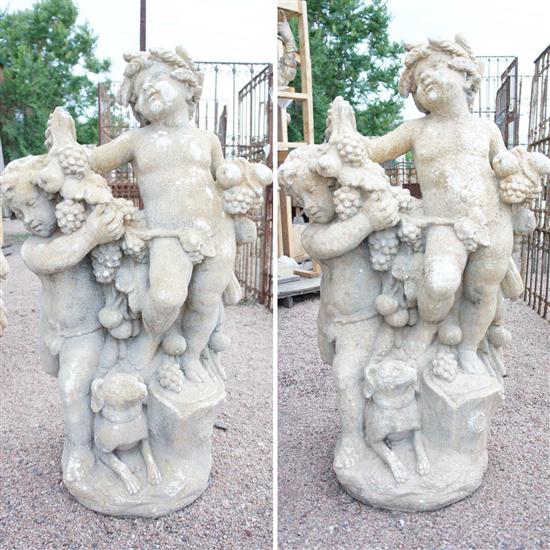A Pair French Composition Stone
