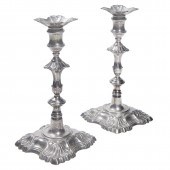 A PAIR GEORGE II STERLING CAND