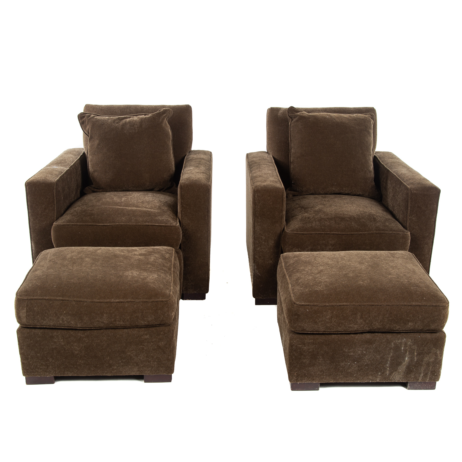 A PAIR HICKORY CHAIR UPHOLSTERED